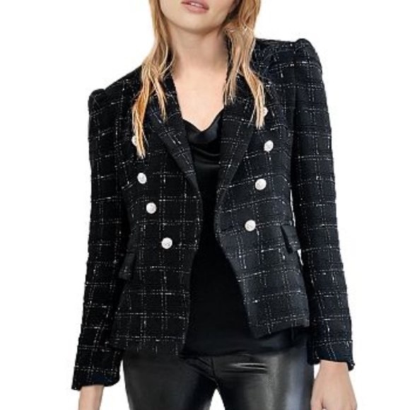 NWT Generation Love Knight Black White Tweed Blazer jackets - Picture 2 of 9
